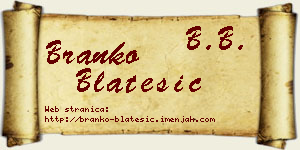 Branko Blatešić vizit kartica